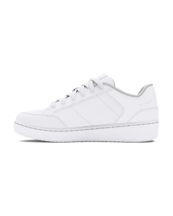 Pantofi sport de piele ecologica cu logo, Alb optic