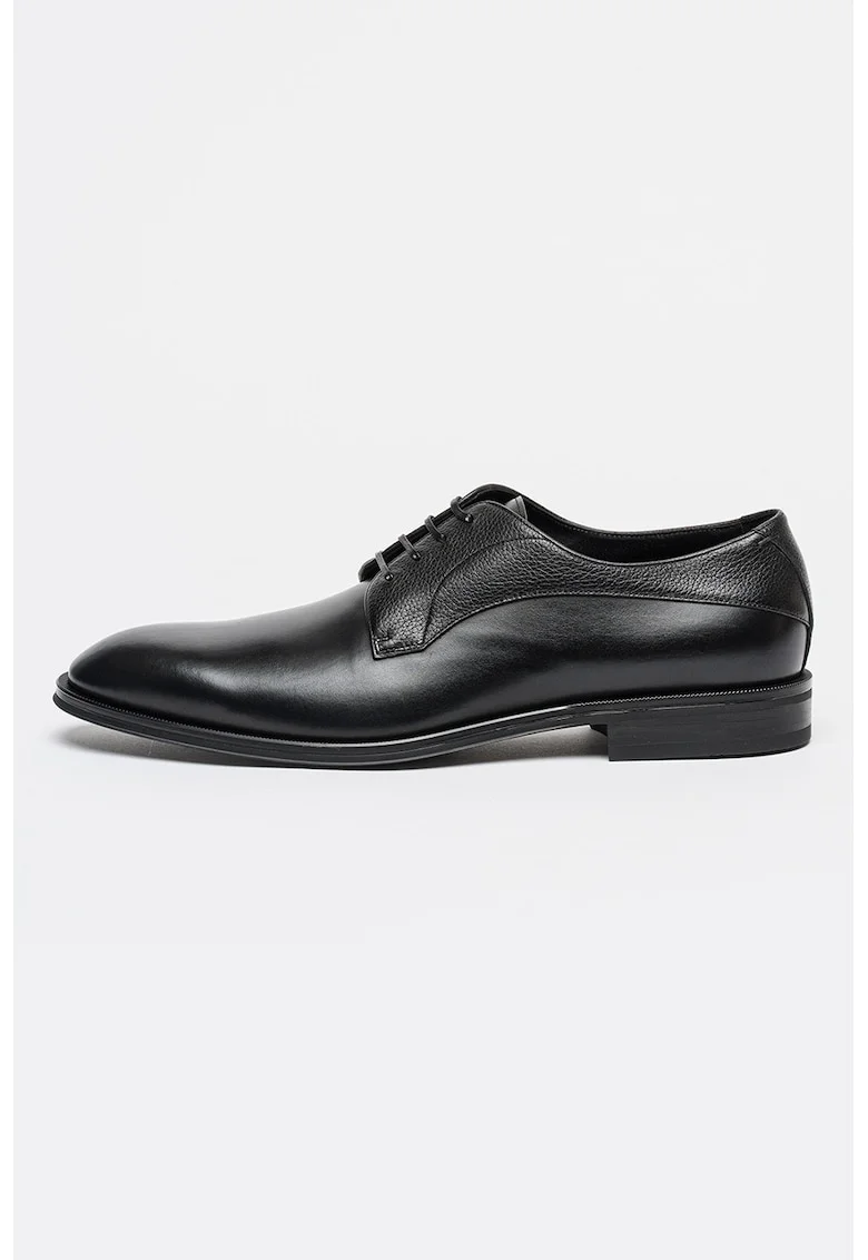 Pantofi derby de piele Derrek, Negru
