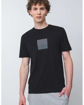 Tricou cu logo Dusplit, Negru/Gri inchis