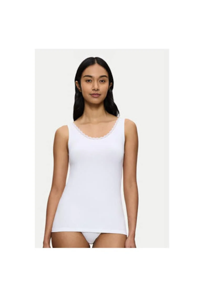 Tricou dama,  304974908, Bumbac, Alb, Alb