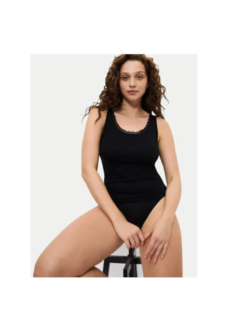 Tricou dama,  304974915, Bumbac, Negru, Negru