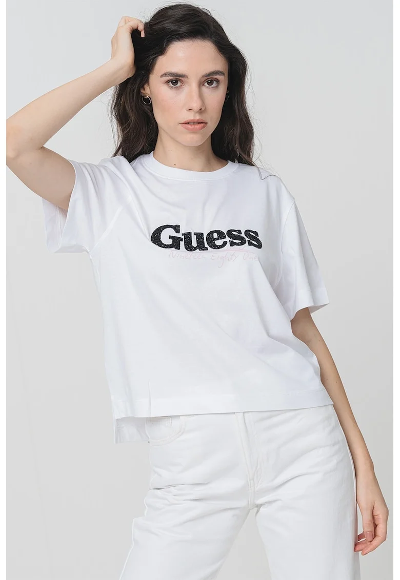 Tricou lejer cu imprimeu text, Negru/Alb optic/Roz prafuit