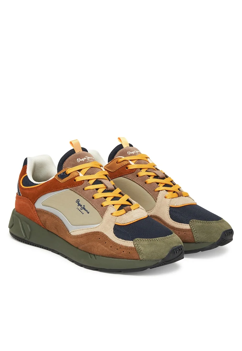 Tenisi barbati  multicolor, piele naturala,