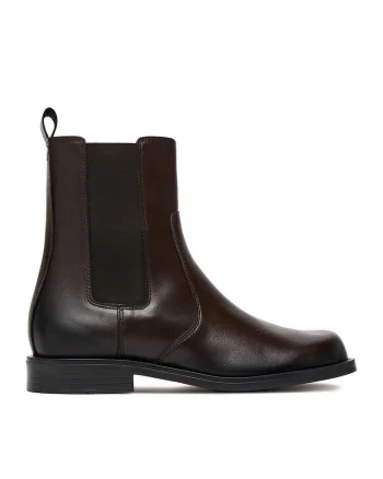 Botine dama C-MASSI-25650,  Piele naturala, Maro,