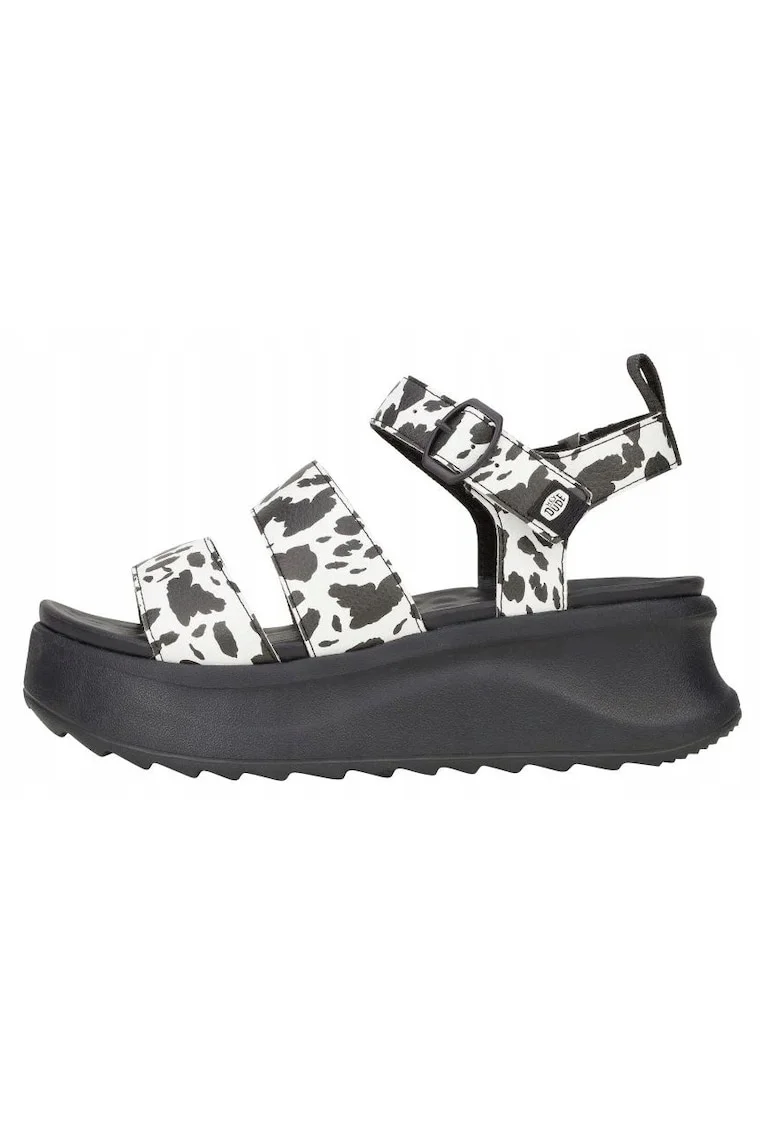 Sandale cu talpa wedge si model, Alb