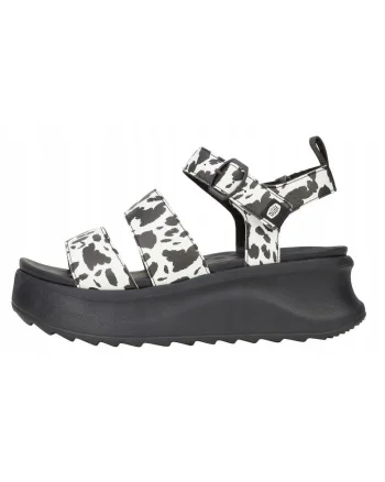 Sandale cu talpa wedge si model, Alb