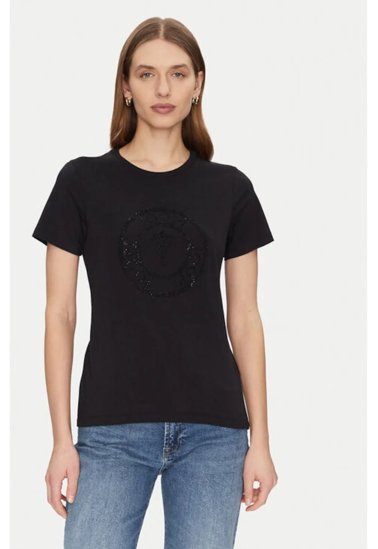 Tricou dama,  305182739, Bumbac, Negru, Negru