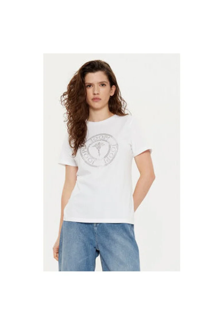 Tricou dama,  305182722, Bumbac, Alb, Alb