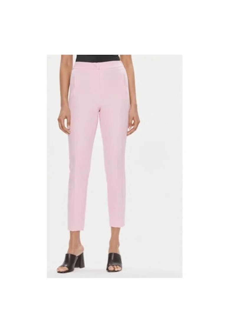 Pantaloni dama,  304107009, Poliester, Roz, Roz