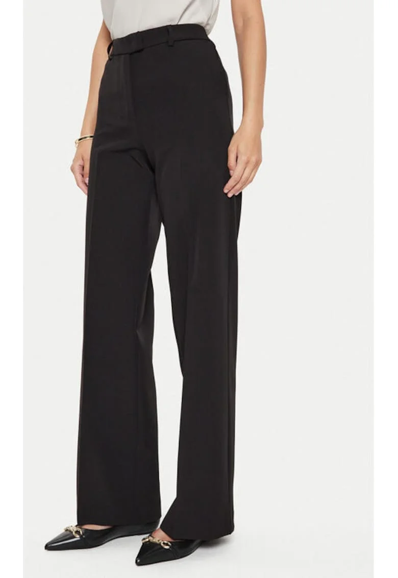 Pantaloni dama,  304610882, Poliester, Negru, Negru