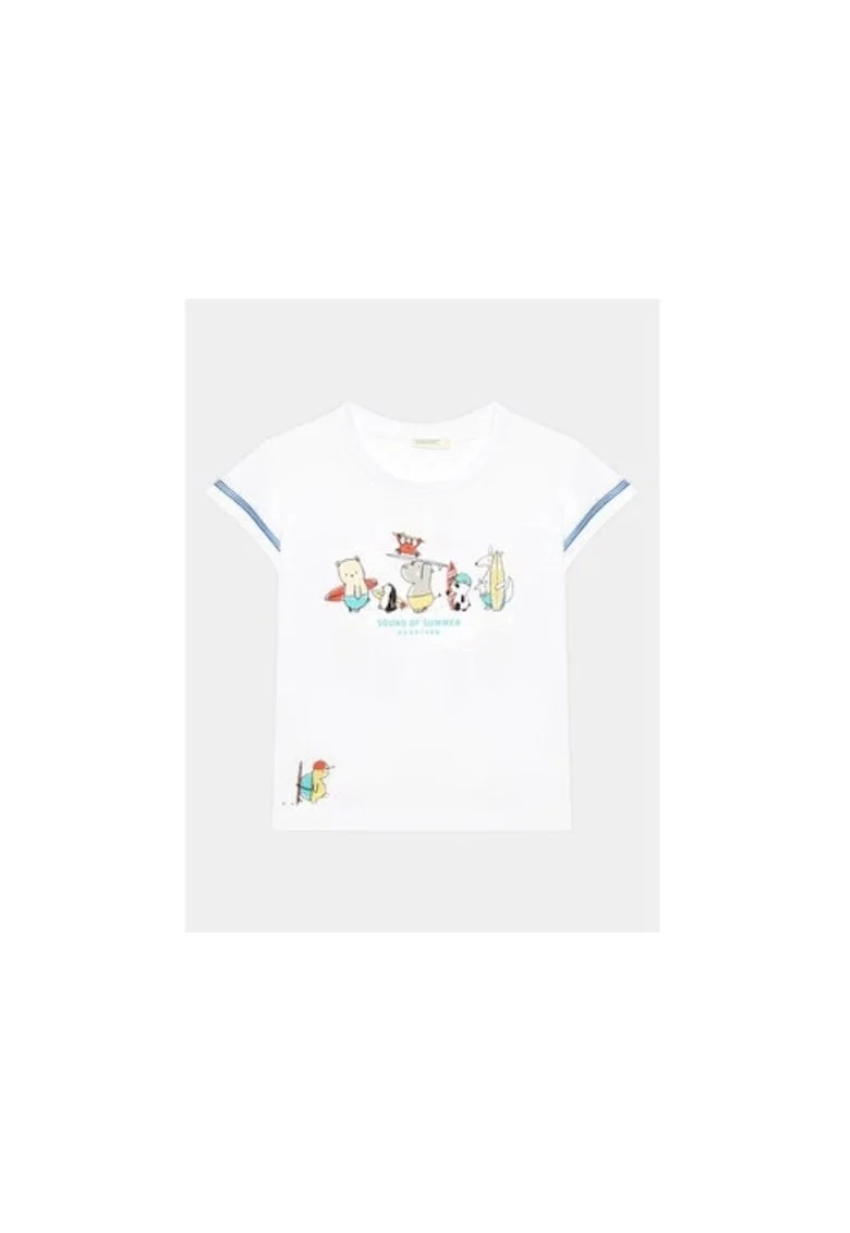 Tricou copii,  302102051, Bumbac, Alb, Alb