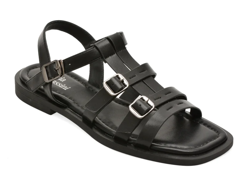 Sandale FLAVIA PASSINI negre, Q4799, din piele naturala