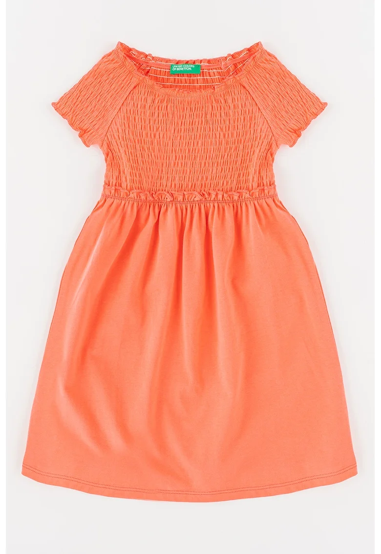 Rochie de plaja cu insertii elastice, Coral