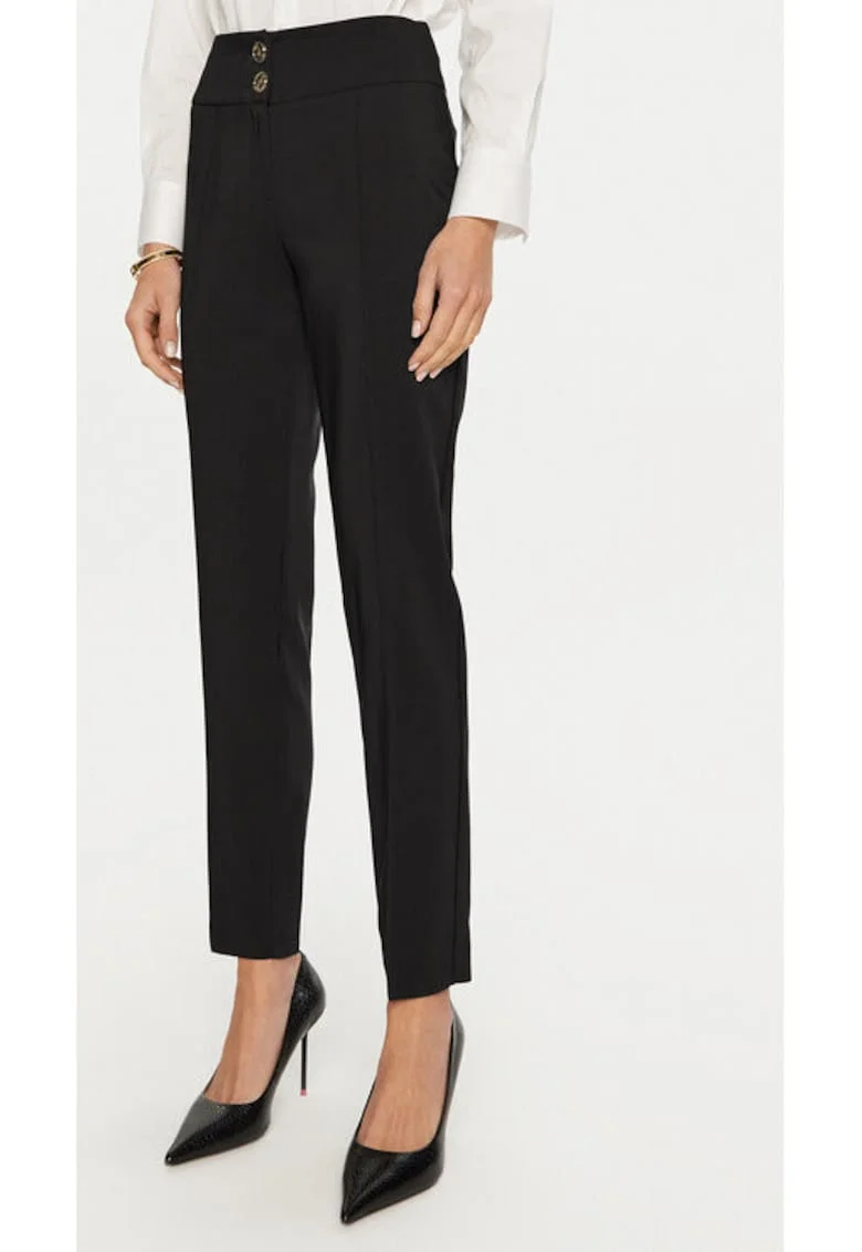 Pantaloni dama,  304776632, Poliester, Negru, Negru