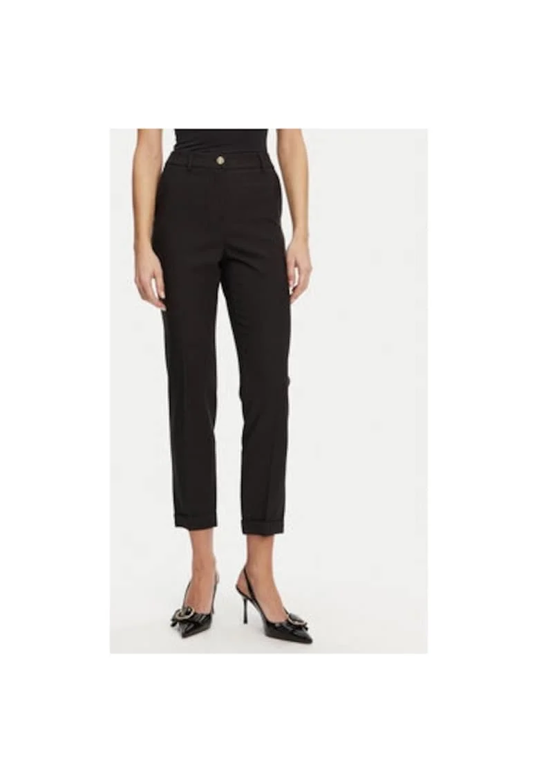 Pantaloni dama,  305290915, Poliester, Negru, Negru