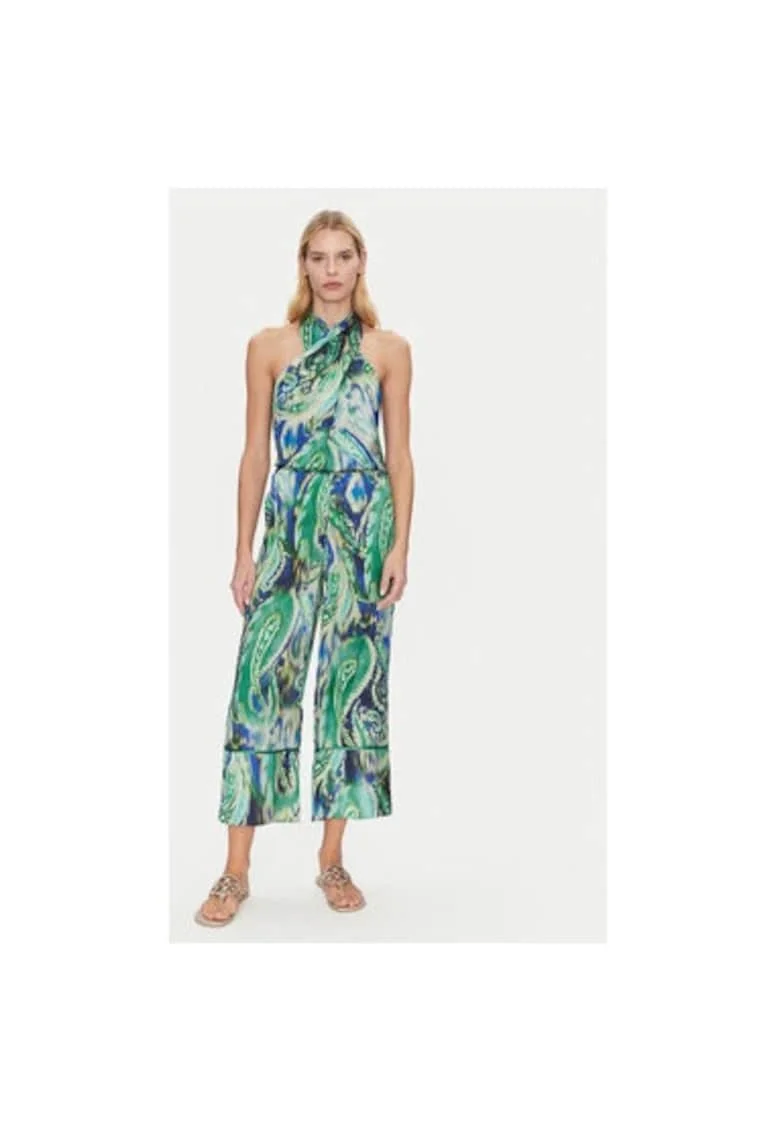 Pantaloni dama,  305172549, Poliester, Verde, Verde