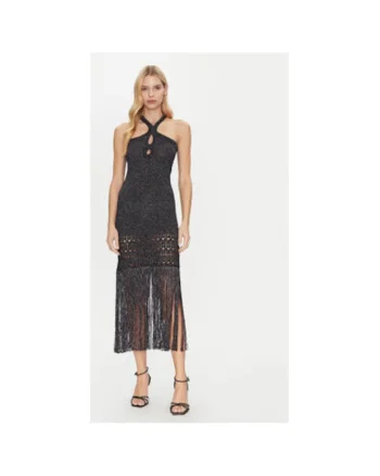 Rochie dama,  305172501, Viscoza/Fibre metalice, Negru, Negru