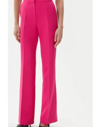 Pantaloni dama,  305406644, Poliester, Roz, Roz