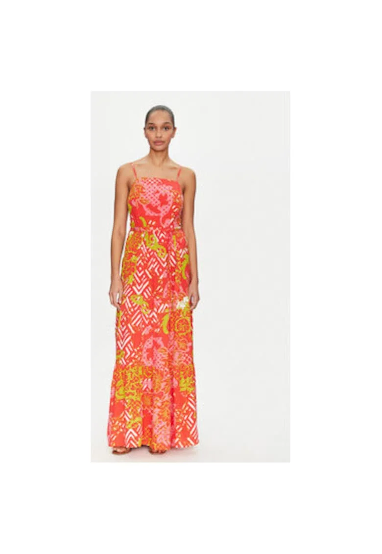 Rochie dama,  305244840, Viscoza, Portocaliu, Portocaliu