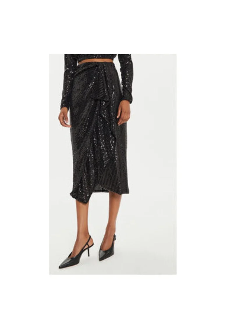 Fusta dama,  304937064, Poliester, Negru, Negru