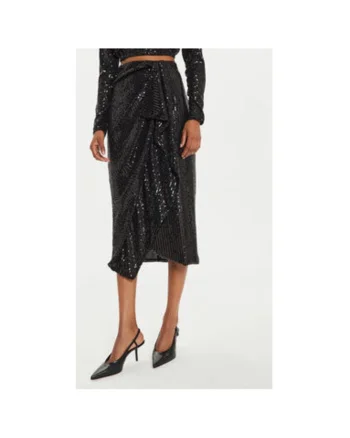 Fusta dama,  304937064, Poliester, Negru, Negru