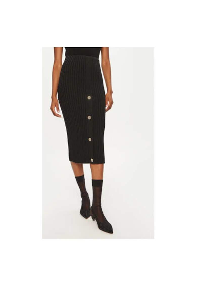 Fusta dama,  305038463, Viscoza/Nylon/Lana, Negru, Negru