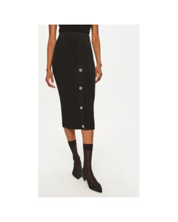 Fusta dama,  305038463, Viscoza/Nylon/Lana, Negru, Negru