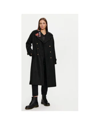 Palton dama,  304565182, Poliester, Negru, Negru