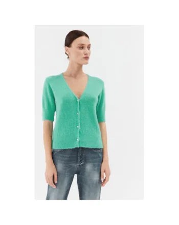 Cardigan dama,  8055172396859, Acril/Poliamida/Lana Alpaca, One Size INTL, Verde
