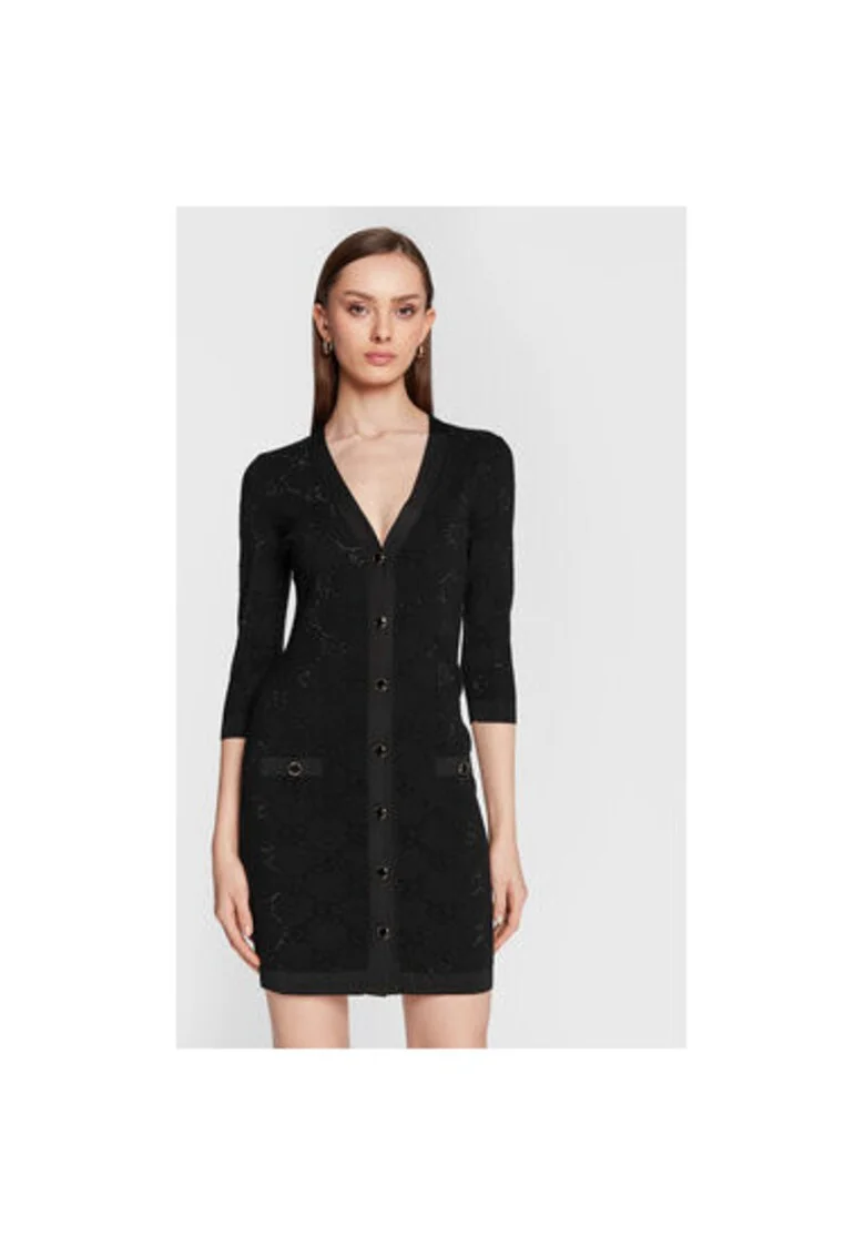 Rochie Dama,  302511501, Viscoza, Poliester, Negru, Negru