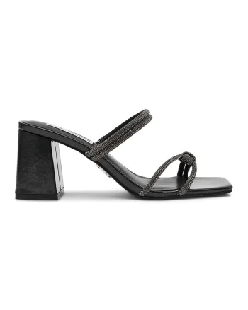 Sandale cu aplicatii cu strasuri Catlyn, Negru stins