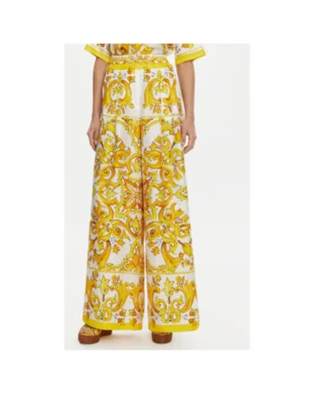 Pantaloni Dama,  305315540, Matase, Alb, Alb