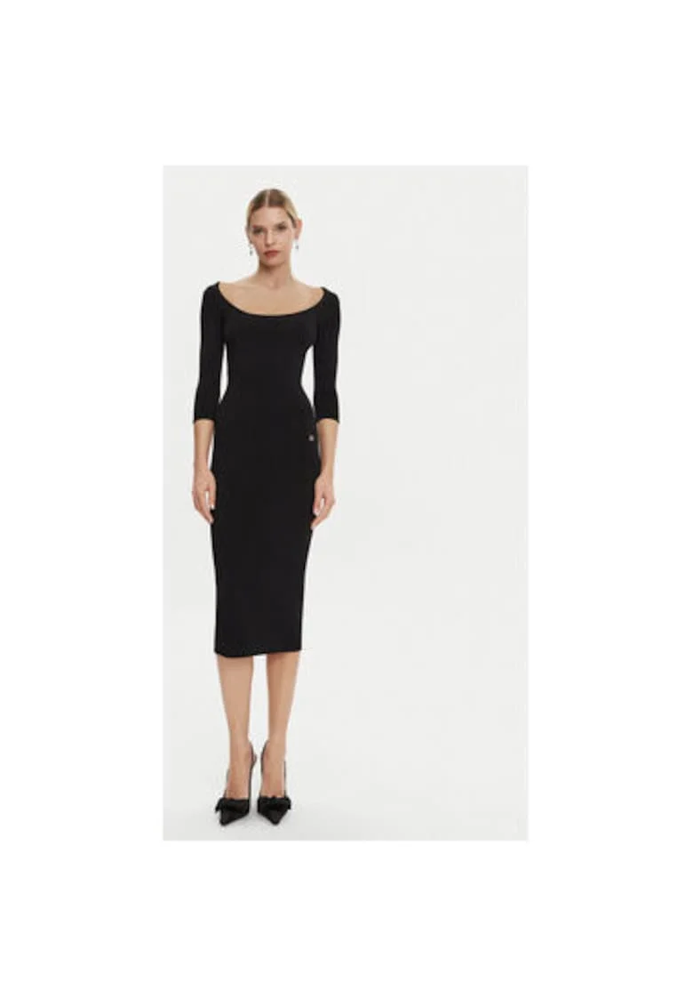Rochie Dama,  305315557, Viscoza/Poliester, Negru, Negru