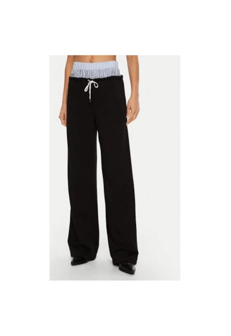 Pantaloni dama,  305013330, Bumbac/Poliester, Negru, Negru