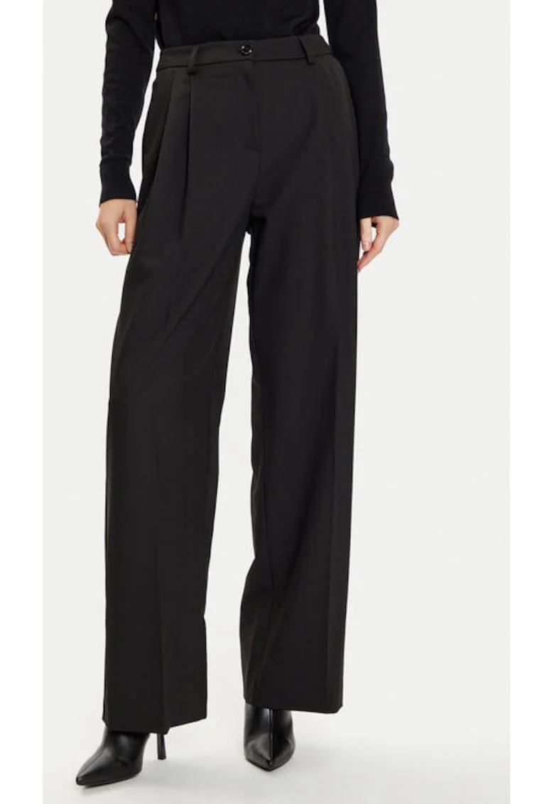 Pantaloni dama,  304831195, Poliester/Viscoza, Negru, Negru