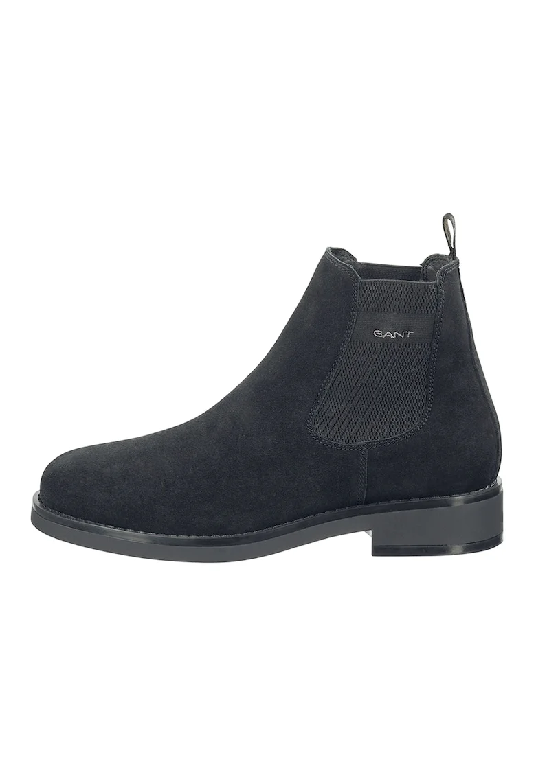 Ghete Chelsea din piele intoarsa, Negru stins