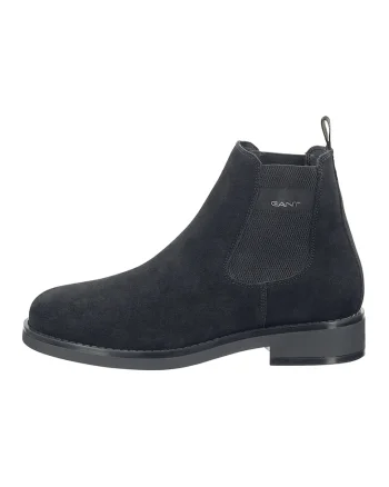 Ghete Chelsea din piele intoarsa, Negru stins