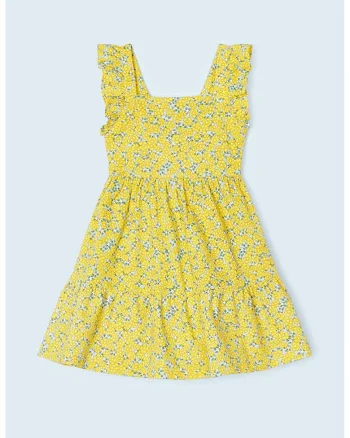 Rochie de bumbac cu imprimeu, Galben,