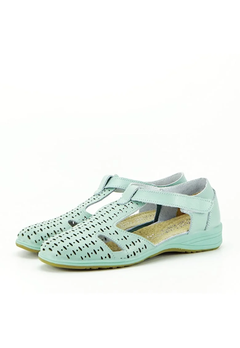Balerini verde menta din piele naturala 5112 M3 13038, Verde menta