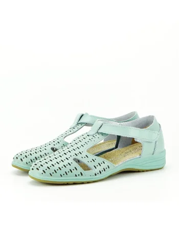 Balerini verde menta din piele naturala 5112 M3 13038, Verde menta
