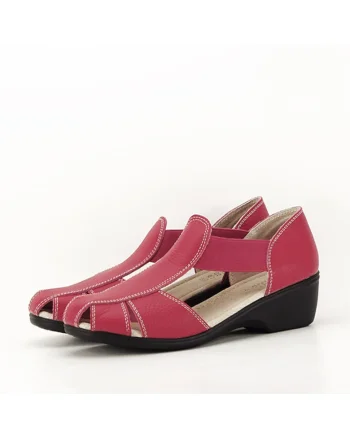 Sandale rosii din piele naturala Calypso 127 5568, Rosu