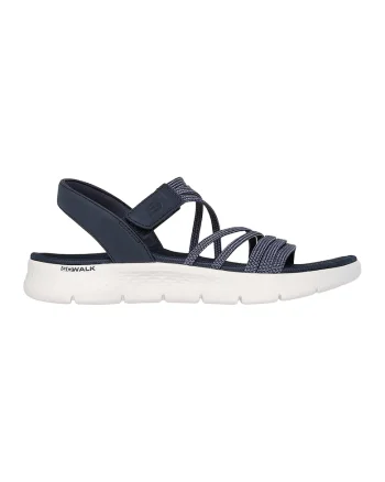 Sandale de piele ecologica cu velcro, Bleumarin