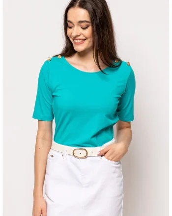 Tricou slim fit Morza, Turcoaz
