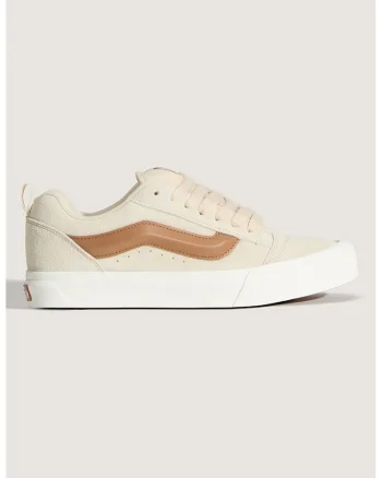 Tenisi low-cut din piele intoarsa Knu Skool, Maro scortisoara/Bej sampanie
