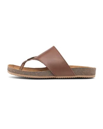 Papuci flip-flop de piele Nelly, Caramel