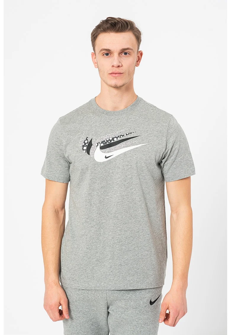 Tricou Swoosh 46452, Alb/Gri melange
