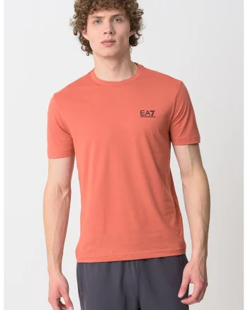 Tricou cu model uni Gircollo, Portocaliu persan
