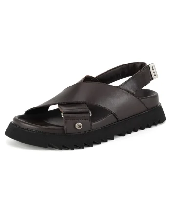 Sandale dama,  DEBRA-25SS495, piele naturala, Maro