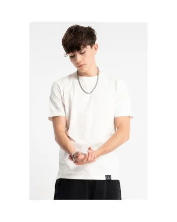 Tricou simplu cu decolteu rotund, Bej