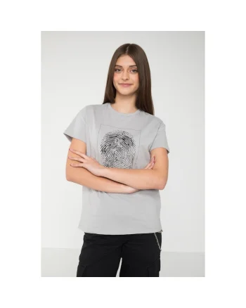 Tricou din bumbac cu print, Gri